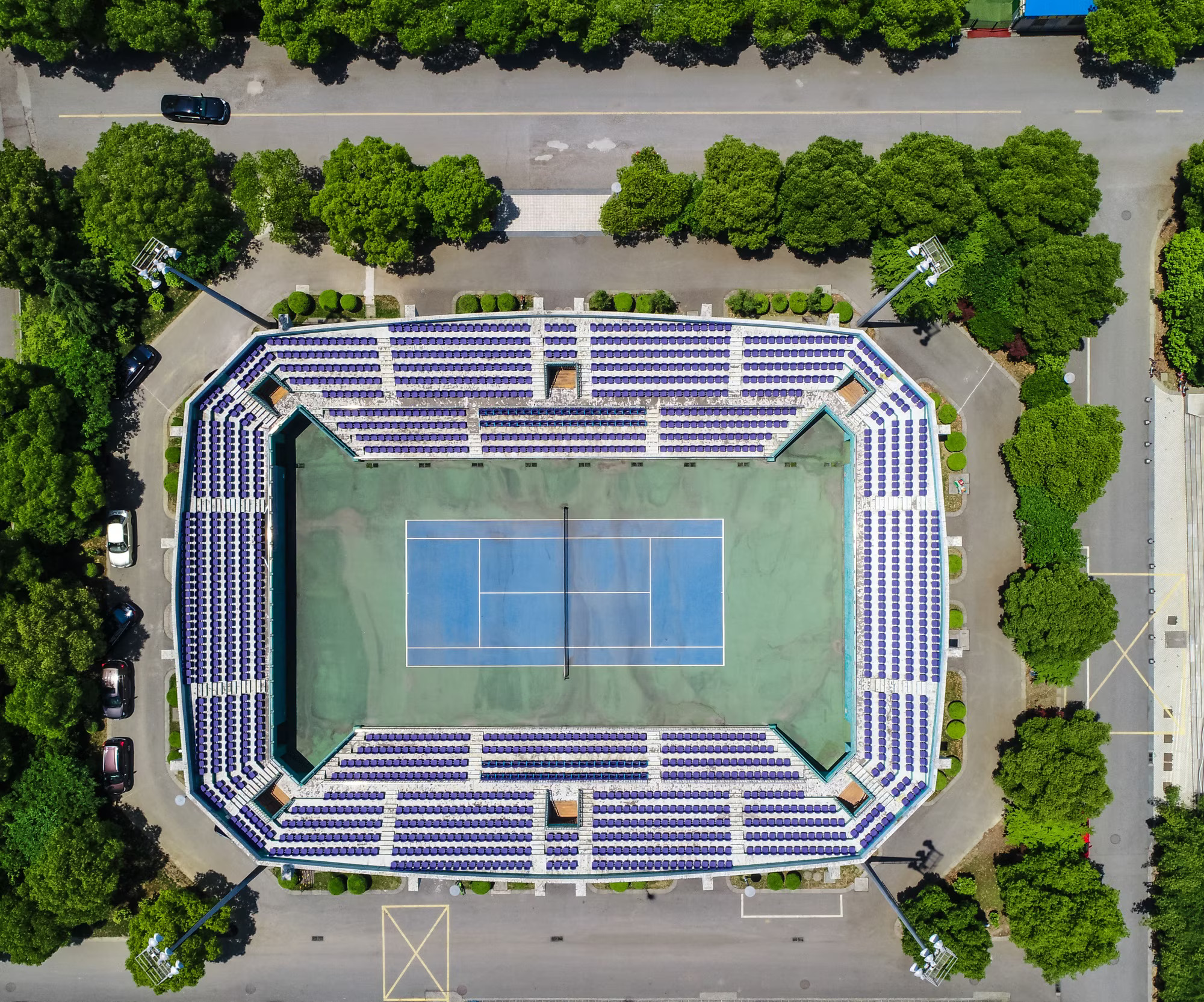 Pista de tenis vista desde arriba